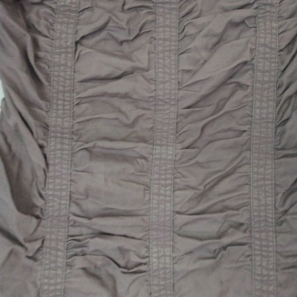 Strapless Dress with Ruching, Gray  Back Zipper Junior - Picture 3 of 8